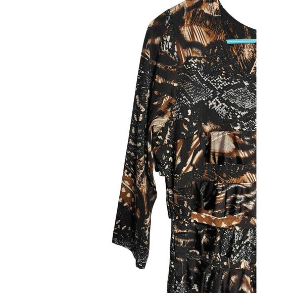 Tango Mango Tiered Ruffle Stretch Sleeveless Animal Print Dress Size Small - Picture 3 of 10